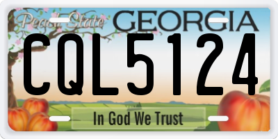 GA license plate CQL5124