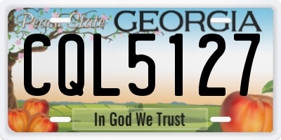 GA license plate CQL5127