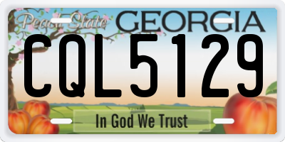 GA license plate CQL5129
