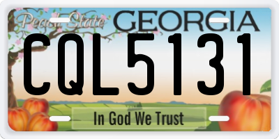 GA license plate CQL5131