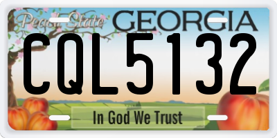 GA license plate CQL5132