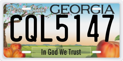 GA license plate CQL5147