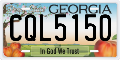 GA license plate CQL5150