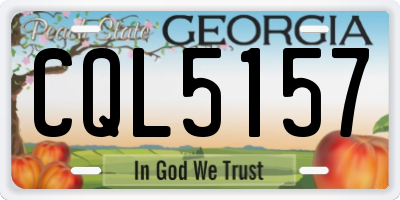 GA license plate CQL5157