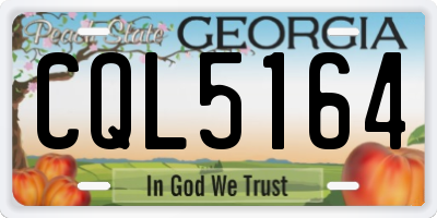 GA license plate CQL5164