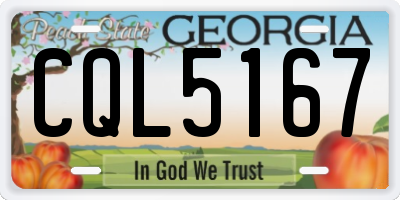 GA license plate CQL5167