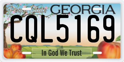 GA license plate CQL5169