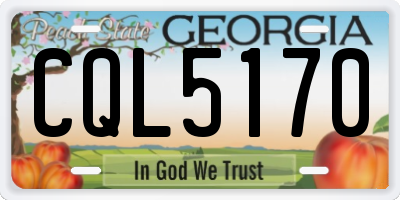 GA license plate CQL5170