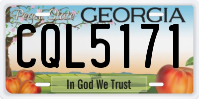 GA license plate CQL5171