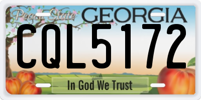 GA license plate CQL5172