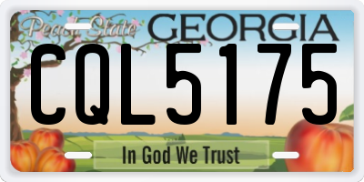 GA license plate CQL5175