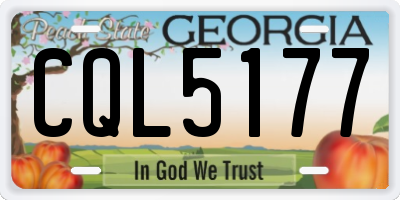 GA license plate CQL5177