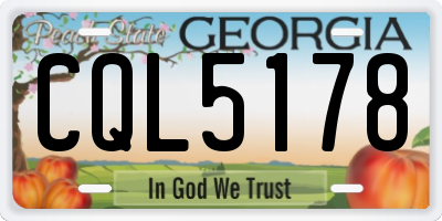 GA license plate CQL5178