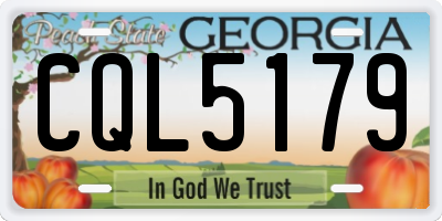 GA license plate CQL5179