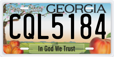 GA license plate CQL5184