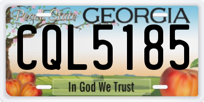 GA license plate CQL5185