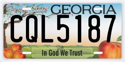 GA license plate CQL5187