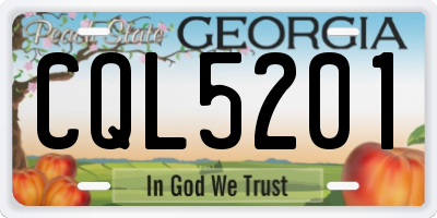 GA license plate CQL5201