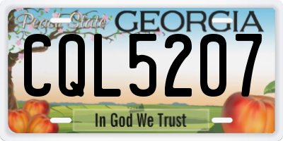 GA license plate CQL5207