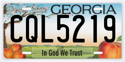 GA license plate CQL5219