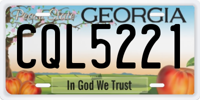 GA license plate CQL5221