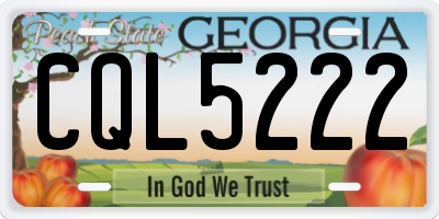 GA license plate CQL5222