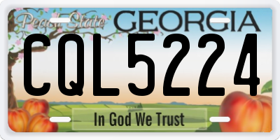 GA license plate CQL5224