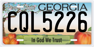 GA license plate CQL5226