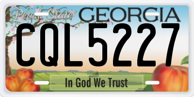 GA license plate CQL5227