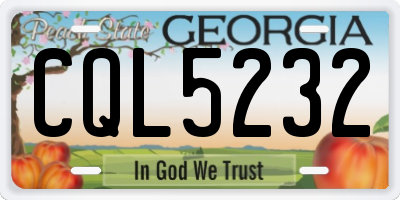 GA license plate CQL5232