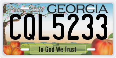 GA license plate CQL5233