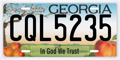 GA license plate CQL5235