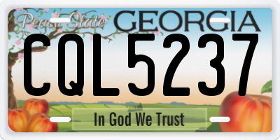 GA license plate CQL5237