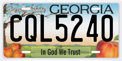 GA license plate CQL5240