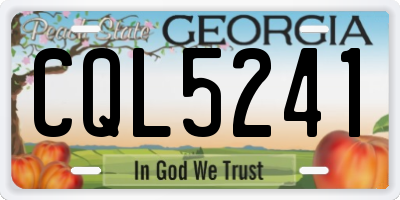 GA license plate CQL5241
