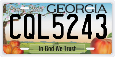GA license plate CQL5243