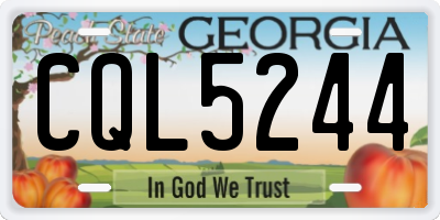 GA license plate CQL5244