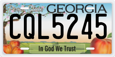 GA license plate CQL5245