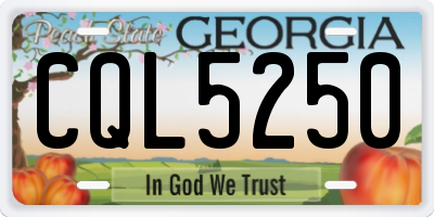 GA license plate CQL5250