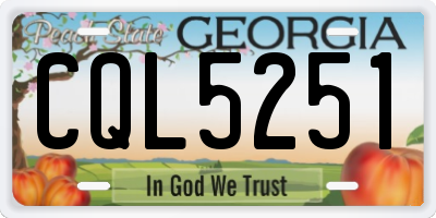 GA license plate CQL5251