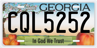 GA license plate CQL5252