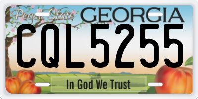 GA license plate CQL5255