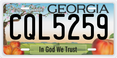 GA license plate CQL5259