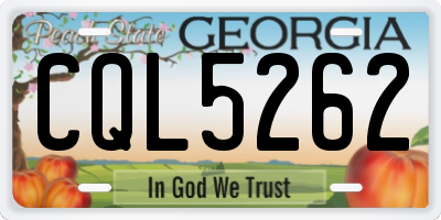 GA license plate CQL5262