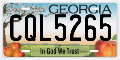 GA license plate CQL5265