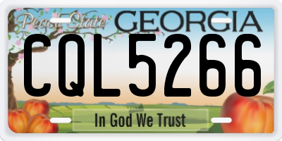 GA license plate CQL5266