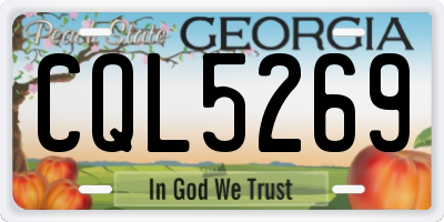 GA license plate CQL5269