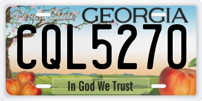 GA license plate CQL5270