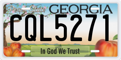GA license plate CQL5271