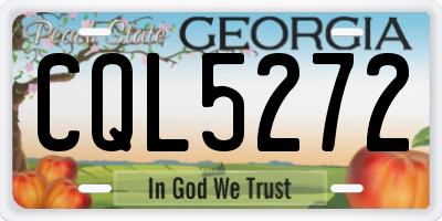 GA license plate CQL5272